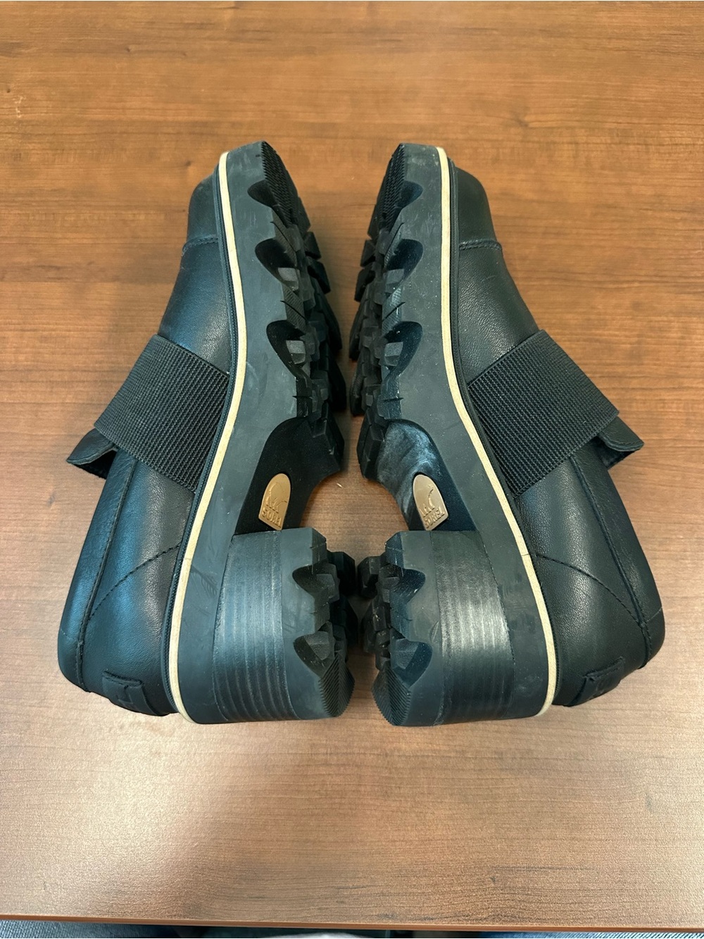 Sorel Joan Now Platform Chunky Loafers Womens 7.5 Black Like New - Picture 10 of 10